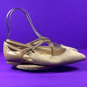 Nine West Women's Suede/Leather Pointed Toe Flats Shoe Size 7.5‎